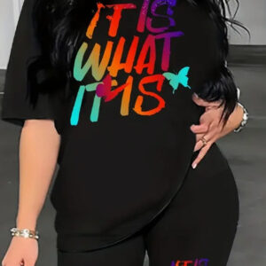 Printed Drop Shoulder T-Shirt Graphic Tees Women Tops