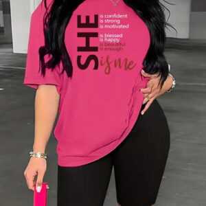 Printed Drop Shoulder T-Shirt Graphic Tees Women Tops