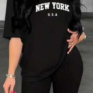 Printed Drop Shoulder T-Shirt Graphic Tees Women Tops